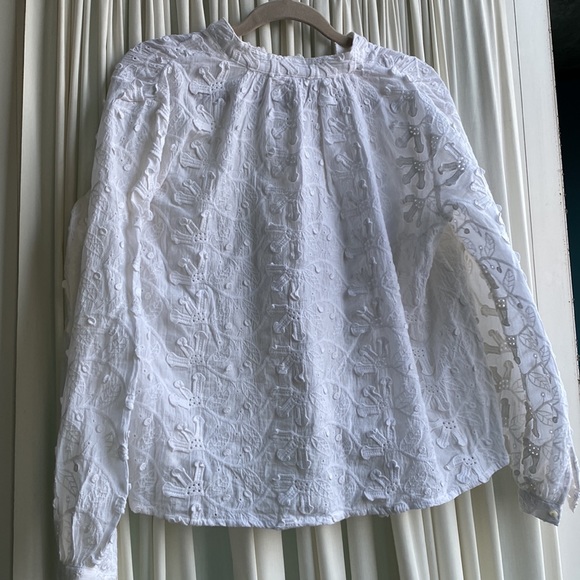 Seen Worn Kept (brand name) white blouse with beautiful pattern - US 4 - Picture 5 of 5